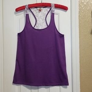 L.e.i. purple lace racerback tank